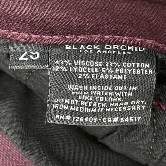 BLACK ORCHID LOS ANGELES NOAH ANKLE FRAY JEANS WOMEN’S sz 29 Burgundy STRETCH - Picture 8 of 12